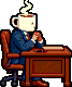 THE HIRING MANAGER, pixel-art sprite